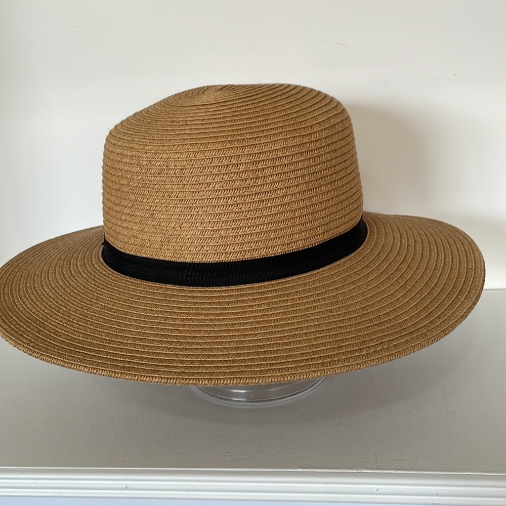 Woman’s Sun Beach Hat One Size 74% Paper Yarn 26% Polyester Natural Color - Picture 3 of 10